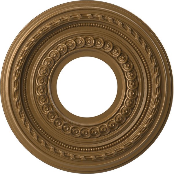 Ekena Millwork Cole PVC Clng Medallion (Fits Canopies up to 4 1/4"), Metallic Gold Rush, 10"OD x 3 1/2"ID x 3/4"P CMP10COCGH